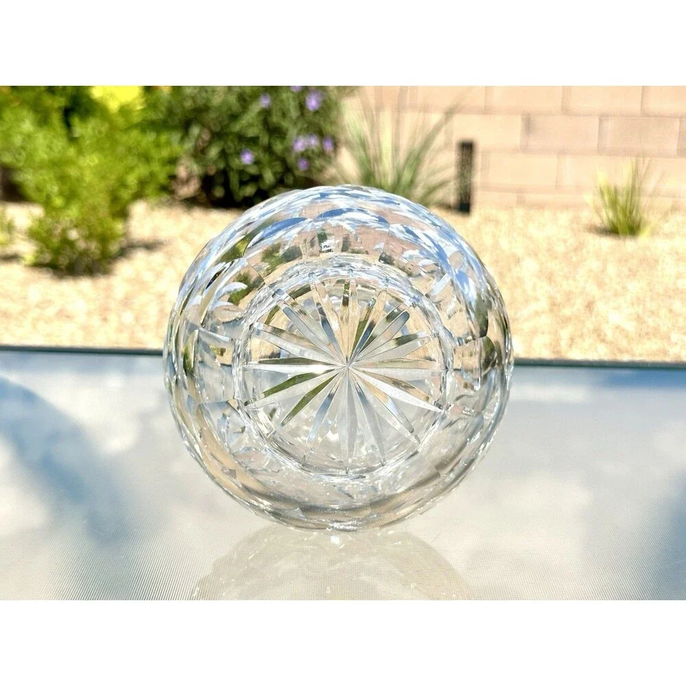Astral Crystal Decanter Cut Glass Starburst Pattern w Stopper Vintage Barware